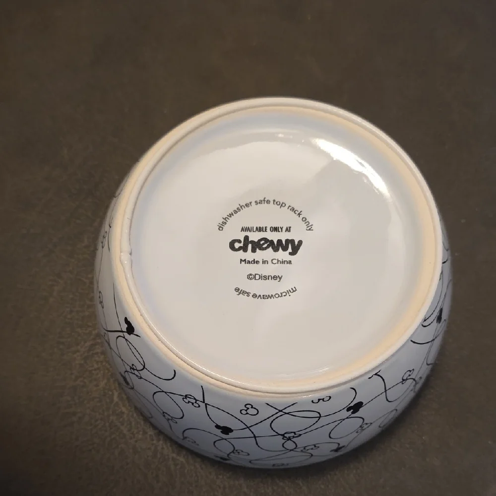 Disney Mickey Mouse Ceramic Dish Cat Or Dog Feed Bowl